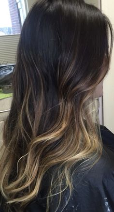 Brown Hair Into Blonde Ombre, Latina Ombre Hair, Highlights With Ombre Hair, 2016 Ombre Hair, Dark Brown Hair Ombre Blonde, Ombre Style Hair, Ombré Dark Brown Hair