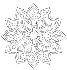 an intricate flower design is shown in black and white