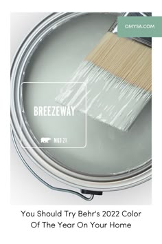 a paint can with the words, you should try behr's 2012 color of the year on your home