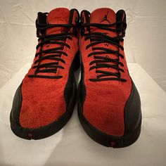 Hello! I’m Selling A Pair Of Men’s Air Jordan 12 Retro! Colors Red And Black. Size 9. Condition Worn. These Shoes Do Have Scuff Marks On The Front, And On The Side Of The Shoe. With The Right Tlc, These Shoes Can Be Brought Back To Life. Paid $300 Asking For $200 Obo. Casual Red Jordan Shoes With Air Cushioning, Casual Jordan Shoes With Air Cushioning, Casual Jordan Shoes With Air Cushioning And Lace-up, Air Jordan 12 Retro, Jordans 12, Jordan 12 Retro, Jordans For Men, Retro Color, Jordan Shoes