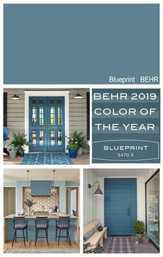 the blueprint home color of the year is shown in this postcard, and it shows