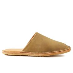 Men's slip-on mules made in Portugal from premium suede Classic Leather Footbed Slip-on Slippers, Casual Slip-on Slippers With Leather Lining, Classic Slip-on Mules With Suede Lining, Casual Leather Slide Slip-ons, Leather Sole Closed Toe Slides (slip-on), Leather Sole Closed Toe Slip-on Slides, Classic Slip-on Mules With Stitched Sole, Leather Sole Closed Toe Slides, Brown Mules With Suede Lining And Slip-on Fit