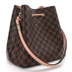 This is an authentic LOUIS VUITTON Damier Ebene Neonoe MM in Venus Pink. This classic bucket style shoulder bag is crafted of Louis Vuitton monogram on coated canvas. The bag features a soft pink shoulder strap and top cinch strap with polished brass hardware. This opens to a soft pink microfiber interior and center zip pocket to keep you organized. This fresh take on their classic bucket bag is ideal for everyday use, from Louis Vuitton! Louis Vuitton Noe Bag, Néonoé Mm, Louis Vuitton Monogram Bag, Louis Vuitton Crossbody Bag, Louis Vuitton Pink, Louis Vuitton Crossbody, Louis Vuitton Empreinte, Louis Vuitton Damier Ebene, Monogram Bag