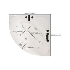 an image of a bathtub with measurements for the size and width, on a white background