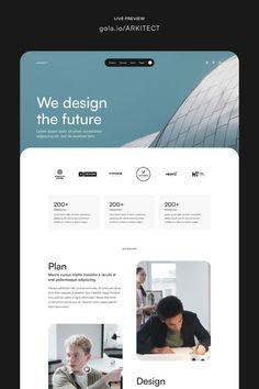 an image of a website page with the title'we design the future '