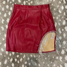 Red But A Very Dark Red Skirt. Size Small. Never Worn. Burgundy Bottoms For Summer Party, Spring Party Skirt In Burgundy, Spring Burgundy Mini Skirt, Red Mini Skirt For Fall Party, Red Skirt For Night Out, Fall Party Red Mini Skirt, Red Lined Skirt For Night Out, Red Skirt For Fall Party, Red Skirt For Party In Fall