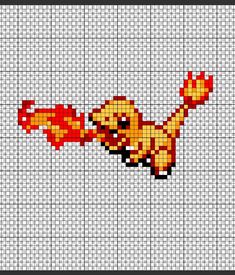 a pixellated image of a cartoon character flying through the air