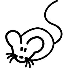 a black and white drawing of a mouse