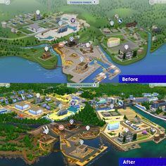 Sims Map Replacement, Newcrest Sims 4 Map, Evergreen Harbor Sims 4, Sims World Map, Japanese Drawing, Sims Download, Sims Baby