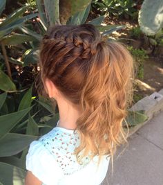 Braid to messy ponytail #hairbye.claire Messy Ponytail Hairstyles, Invisible Braids, Hairstyles Girl, Gorgeous Braids, Cheerleading Hairstyles, Toddler Hairstyles, Cheer Hair, Messy Ponytail, Toddler Hairstyles Girl