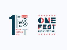 two different logos for the one fest and one washington d c, which are both red white and blue