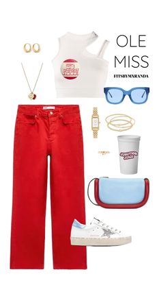 OLE MISS GAMEDAY FIT #outfitinspo #gameday #gamedayfit #gamedayoutfit #olemiss #outfit Ole Miss Game Day, Comfortable Winter Outfits, Outfit College, College Fits