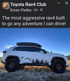 the toyota rav4 club has been modified to look like it is driving on land