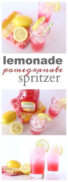 lemonade pomegranate spritzer is an easy and delicious summer drink