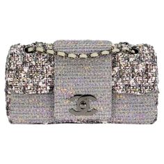 Chanel Jumbo Multi Color Pastel Grey Periwinkle Confetti Classic Tweed Flap Bag For Sale at 1stDibs Chanel Handbags Collection, Chanel Clutch, Chanel Jumbo, Mode Chanel, Chanel Tweed, Chanel Couture, Stylish Shoulder Bag, Online Bags, Chanel Handbags