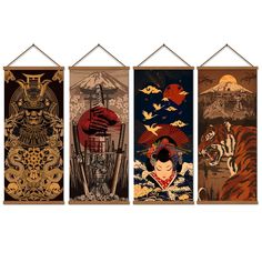 PRICES MAY VARY. HIGH QUALITY ART PRINT, high quality retro japanese wall art print poster . using archival pigment inks, providing the vibrant colors and ultimate image quality decor. NATURAL WOODEN FRAME:This wooden poster hanger is made from natural oak. ready to hang! This contemporary way to display your artwork makes it ideal for your home,office,and bedroom,japanese restaurant sushi restaurant karate restaurant. THICK AND HEAVY CANVAS:Printed on exhibition grade archival canvas for perfec Japan Wall Art, Japanese Home Decor, Retro Japanese, Retro Artwork, Mickey Mouse Art, Sushi Restaurant, Japanese Warrior, Japanese Wall Art, Japanese Decor