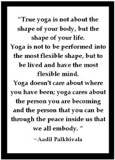 yoga quote with black and white background