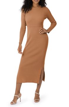 A stretchy hidden neckline pulls down for easy feeding in this ribbed two-piece sweater-dress with a detachable top that doubles as a nursing cover. Includes top and dress Top has jewel neck; long sleeves Dress has side slit 80% viscose, 20% nylon Machine wash, tumble dry Imported Nursing Maternity, Long Sleeves Dress, Nursing Cover, Sleeves Dress, Jewel Neck, Dress Top, Top Dress, Nordstrom Dresses, Nursing