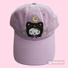 Hello Kitty Cap New Cap Cute Hello Kitty Cap Lilac Color Back Adjustable To Fit Perfectly Adjustable Harajuku Halloween Hat, Cute Halloween Cap Hat, Cute Streetwear Hats, Cute Halloween Hat, Accessories Hello Kitty, Cap Cute, Kitty Accessories, Cute Hello Kitty, Hello Kitty Accessories