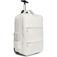 This Rolling Wheeled Travel Backpack is engineered for practicality and ease of travel. With a focus on functionality, it offers ample storage and smooth mobility, making it a reliable choice for business trips and leisure travel alike. Features: Material: Made with durable fabric, designed to resist wear and endure the rigors of travel. Design: This luggage boasts a clean, minimalist design with an all-black exterior and subtle textural contrasts. Wheels: Equipped with high-quality, spinner whe Functional Luggage With Adjustable Strap For Trips, Functional Travel Backpack For Business Trips, Large Capacity Nylon Backpack Luggage, Multifunctional Nylon Backpack Luggage, Functional Large Capacity Standard Backpack Luggage, Commuting Backpack Travel Bag With Luggage Sleeve, Commuting Travel Backpack With Luggage Sleeve, Versatile Backpack Luggage For Commuting, Versatile Nylon Luggage For Trips