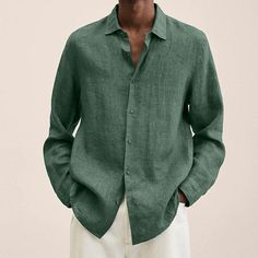 Season:Spring   Fall; Fabric:Linen Cotton Blend; Sleeve Length:Long Sleeve; Look After Me:Wet and Dry Cleaning,Washable; Gender:Men,Men's; Style:Comfortable,Breathable,Fashion,Casual; Tops Type:Linen Shirt,Shirt,Cotton Linen Shirt,Summer Shirt,Beach Shirt; Occasion:Streetwear,Casual Daily,Holiday,Vacation; Pattern:Plain; Design:Button-Down; Neckline:Turndown; Listing Date:03/19/2024; Bust:; Length:; Shoulder Width:; Sleeve: Linen Shirt Men, Mens Linen, Retro Mode, Cardigan Shirt, Loose Shirts, Moda Vintage, Spring Shirts, Retro Shirts, Slim Fit Shirt