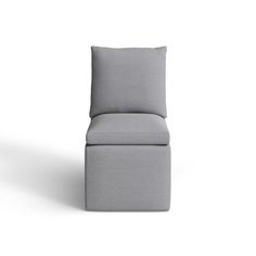 a gray chair with a white background