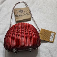 Patricia Nash Papaya Melfi Oval Clam Bag Women's Handbags * Rattan Construction With Leather Trim. * One Zippered Interior Back Wall Pocket. * One Interior Front Wall Pocket. * Foldover Clip Closure. * Sling Shoulder Strap For Easy Carrying. * Dustbag Included. * Textile Lining. * Measurements : ** Bottom Width: 5 In ** Depth: 3 In ** Height: 7 In ** Strap Length: 38 In ** Strap Drop: 18 In * This Product May Have A Manufacturer's Warranty. Basket-shaped Rattan Shoulder Bag With Woven Leather, Wall Pockets, Papaya, Leather Trims, Bags Women, Dust Bag, Shoulder Strap, Women Handbags, Bag Lady