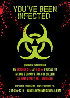 a poster with the words you've been infected on it, and an image of a biohazard