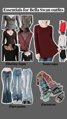 an image of different types of clothes for women