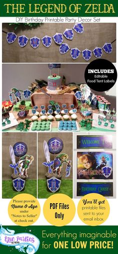 the legend of zelda birthday party package