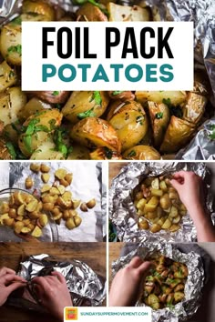 foil packets filled with potatoes and garnished with parsley