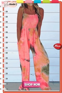 Tie Dye Print Suspenders Jumpsuit Jumpsuits And Romper, Jumpsuit Fashion, Tie Dye Print, Suspenders, New Shop, Jumpsuit Romper, Tie Dye, Jumpsuit, Shop Now