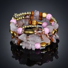 * Width -> 2" * Material -> Crystal My Bundle Deal! { Get 15% Off W/ 3+ Items } ->Plus, Receive A Free Gift >>Offer Friendly Closet<< >{ All Fair Values Accepted }< Pink Rose Quartz Beaded Bracelets, Adjustable Pink Crystal Bracelet With Natural Stones, Adjustable Pink Crystal Hand Wrapped Bracelet, Adjustable Pink Hand Wrapped Crystal Bracelet, Adjustable Hand Wrapped Pink Crystal Bracelet, Festival Pink Beaded Bracelets, Pink Beaded Bracelets With Round Beads For Festival, Bohemian Rose Quartz Crystal Bracelet In Pink, Adjustable Pink Bohemian Beaded Bracelets