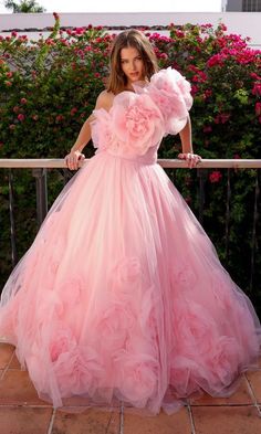 Cloud Dress Gowns, Floor Touch Gown, 3d Rose Dress, Tulle Flower Dress, Rose Petal Dress, Shoulder Shawl, Layered Gown, Organza Gown, Ruffled Gown