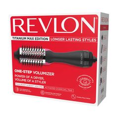 BRAND NEW FACTORY SEALED IN ORIGINAL BOX! SHIPS DOUBLED BOXED. BUY WITH CONFIDENCE!  Revlon One-Step Hair Dryer & Volumizer Titanium Max Edition Description Easy one-step style, but with even more magic. Introducing the Revlon Salon One-Step Hair Dryer and Volumizer Titanium Max Edition. An enhanced barrel with a new size for more styling variety, precise volume and smoothness. This fresh barrel also features Titanium Max technology for fast drying, styling and even more reduced heat damage. A O Hair Dryer Styler, Revlon Hair Dryer, 2nd Day Hair, Salon Blowout, Hair Dryer Comb, Hot Air Brush, Blow Dry Brush, Second Day Hairstyles, Hair Dryer Brush