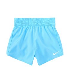 From Nike, these shorts feature:Cut-and-sew encased elastic waistbandNike "Swoosh" heat-transfer logo on one legPull-on stylingDri-fit interlock cotton/polyesterMachine wash/tumble dryImported. Spring Sports Swim Trunks With Elastic Waistband, Sports Swim Trunks With Elastic Waistband For Spring, Sport Swim Trunks With Elastic Waistband For Spring, Sporty Swim Trunks With Built-in Shorts For Play, Spring Sports Cotton Swim Trunks, Solid Color Athleisure Bottoms For Cheerleading, Cotton Swim Trunks For Sports In Spring, Spring Athleisure Swim Trunks For Sports, Sporty Swim Trunks With Elastic Waistband For Spring