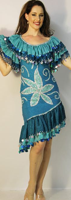 Lovely one-piece belly dance costume in blue and teal. Turquoise Traditional Fitted Dress, Fitted Turquoise Traditional Dresses, Traditional Fitted Turquoise Dresses, Fitted Traditional Turquoise Dresses, Egypt Queen, Beaded Scarf, Beaded Skirt, Hip Scarves, Belly Dance Costume