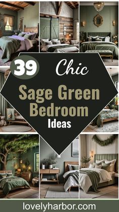 39 Sage Green Farmhouse Bedroom Ideas: Trendy Rustic Chic Sage Green Bedroom Design, Green Accent Bedroom Ideas, Sage Green With Dark Wood Bedroom, Sage Green Farmhouse Bedding, Green And Grey Room, Sage Green Industrial Bedroom, Lavender And Green Bedroom, Sage Greeen Bedding, Sage Green Farmhouse Bedroom