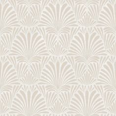 an art deco wallpaper pattern in beige and white, with fan shaped shapes on it