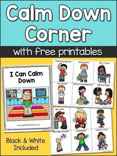 the calm down corner with free printables for students to practice their language skills