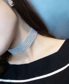 Holopunk Rhinestone Choker Gothic Choker Necklace, Element Necklace, Choker Designs, Gothic Chokers, Rhinestone Choker Necklace, Crystal Choker Necklace, Accessories Silver, Statement Choker, Multi Layer Necklace