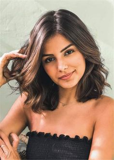 Bob Hairstyle Women, Wavy Bob Hairstyles, Short Human Hair Wigs, Awesome Hair, Hairstyle Women, Long Bob Hairstyles, Penteado Cabelo Curto, Braided Hair, Long Bob