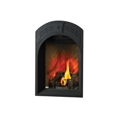 Napoleon Hearth Napoleon Hearth -  Arched Black Heritage Pattern Surround with Safety Barrier | AFK82-1SB Arched Electric Fireplace, Napoleon Fireplace, Fireplace Facing, Direct Vent Fireplace, Black Heritage, Safety Barriers, Face Kit, Electric Fireplace Insert, Fireplace Insert