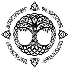 the tree of life with celtic patterns around it