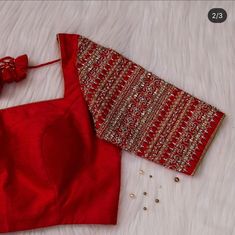 Gold Buttalu, Blouse Designing, Red Blouse Design, Bridal Blouse Design, Blouses Work, Blouse Works