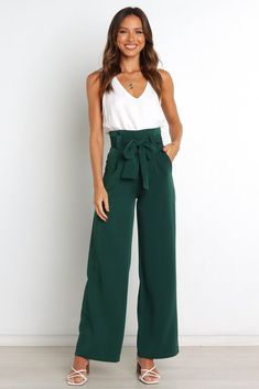 Office Pants, Tie Length, Legging Sport, Weave Style, Green Pants, Pantalon Large, Suit Pants, Aaliyah, Wide Leg Trousers