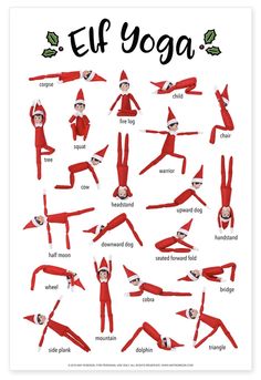 an elf yoga poster with instructions on how to do it