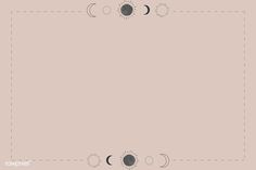 three phases of the sun and moon on a light pink background with space for text