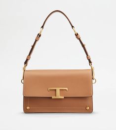 Woman BROWN Shoulder Bag Mini XBWTSIN0100RORPZ9998 | Tods Timeless Top Handle Bag With Metal Hardware, Designer Tan Satchel With Branded Hardware, Timeless Shoulder Bag With Silver-tone Hardware, Timeless Bags With Metal Hardware, Leather Tote Flap Bag With Branded Hardware, Leather Flap Tote Bag With Branded Hardware, Tan Rectangular Shoulder Bag With Branded Hardware, Timeless Shoulder Bag With Silver-tone Hardware And Double Handle, Designer Tan Bag With Branded Hardware