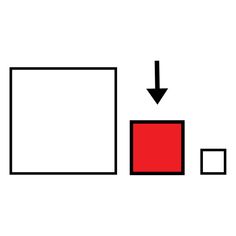 an image of a square and rectangle on a white background with arrows pointing to the right